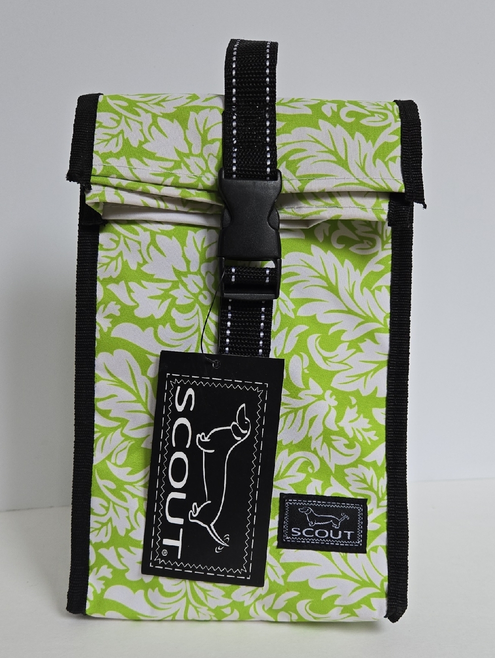 Scout Toiletry Bag — Lime Green Floral with Black Trim